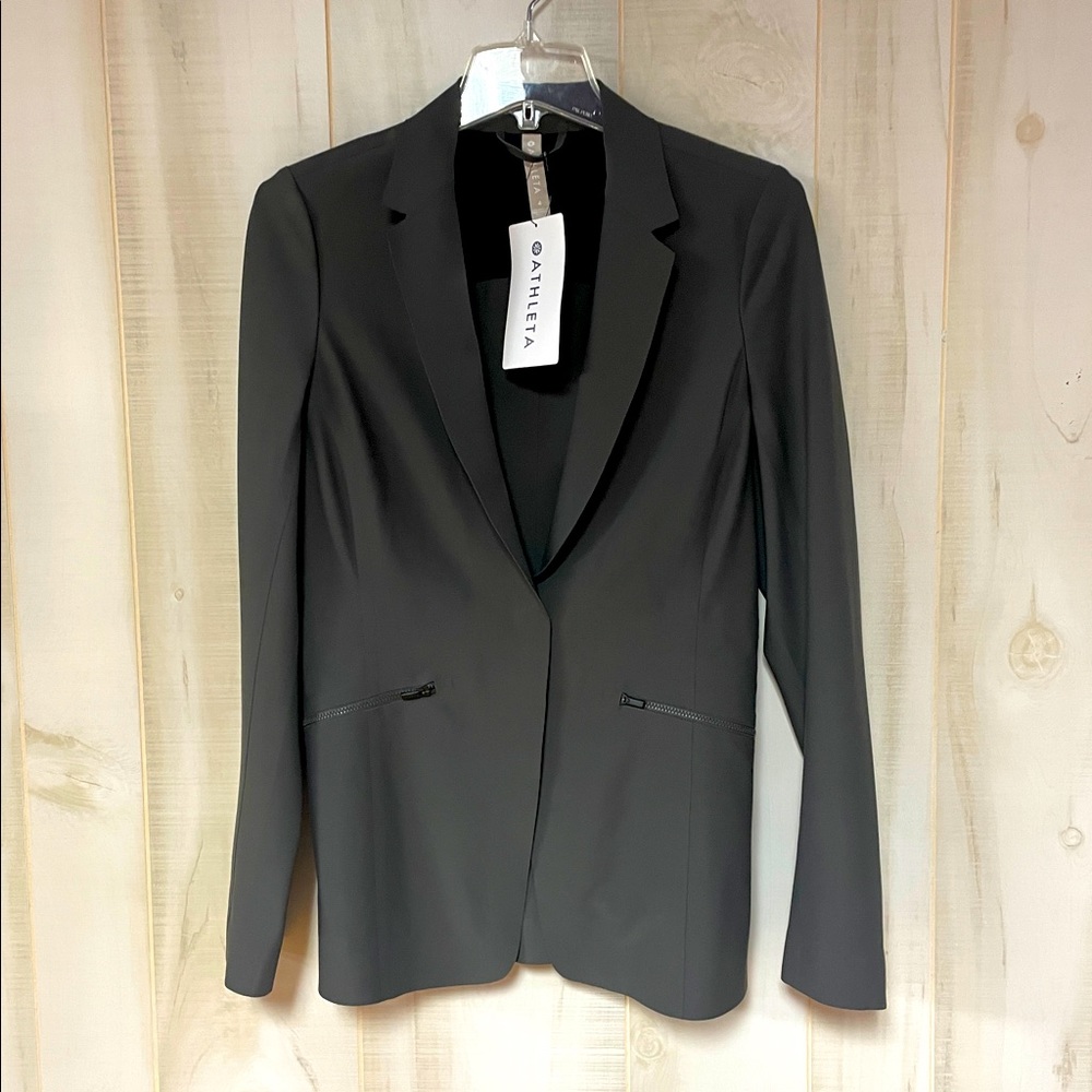 NWT Athleta Interstellar Dark Gray Blazer Pockets Sz 4 - Picture 4 of 9